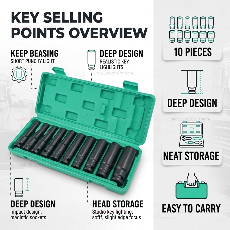 Jeu de clés à douille 10 pièce - Tools Set Workshop avis et prix
